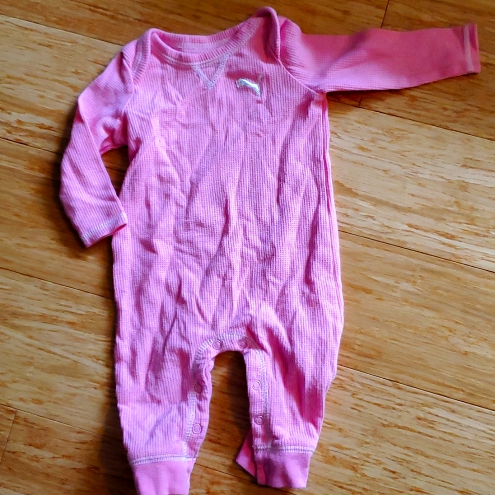 Puma pink waffle knit pajamas